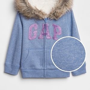 GAP Shirts & Tops - GAP GIRL Logo Sherpa lined Fur-Trim Zip Hoodie GAP Shirts & Tops - GAP GIRL Logo Sherpa lined Fur-Trim Zip Hoodie